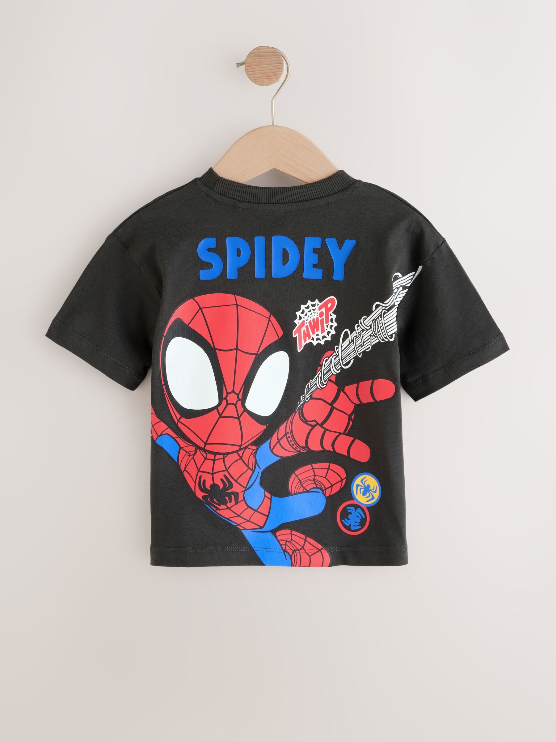 Charcoal Grey Spidey Marvel Short Sleeve Cotton T-Shirt (3mths-8yrs) image 5