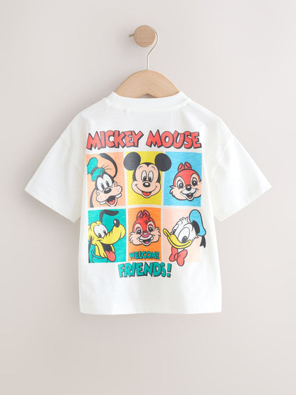 White Printed Mickey Mouse Short Sleeve T-Shirt (3mths-8yrs) image 6