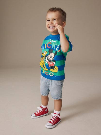 Blue/Green Mickey Mouse Short Sleeve T-Shirt (3mths-8yrs) image 2