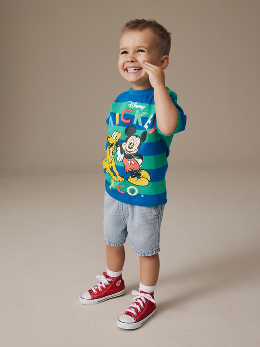 Blue/Green Mickey Mouse Short Sleeve T-Shirt (3mths-8yrs) image 2