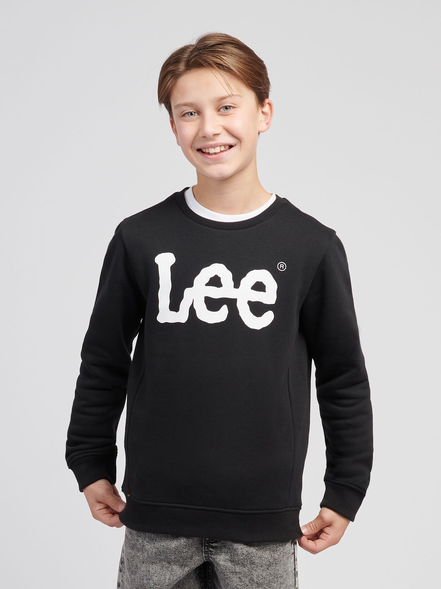 Dsiney Kidz - Lee Black Wobbly Graphic Print Crew Sweatshirt image 1