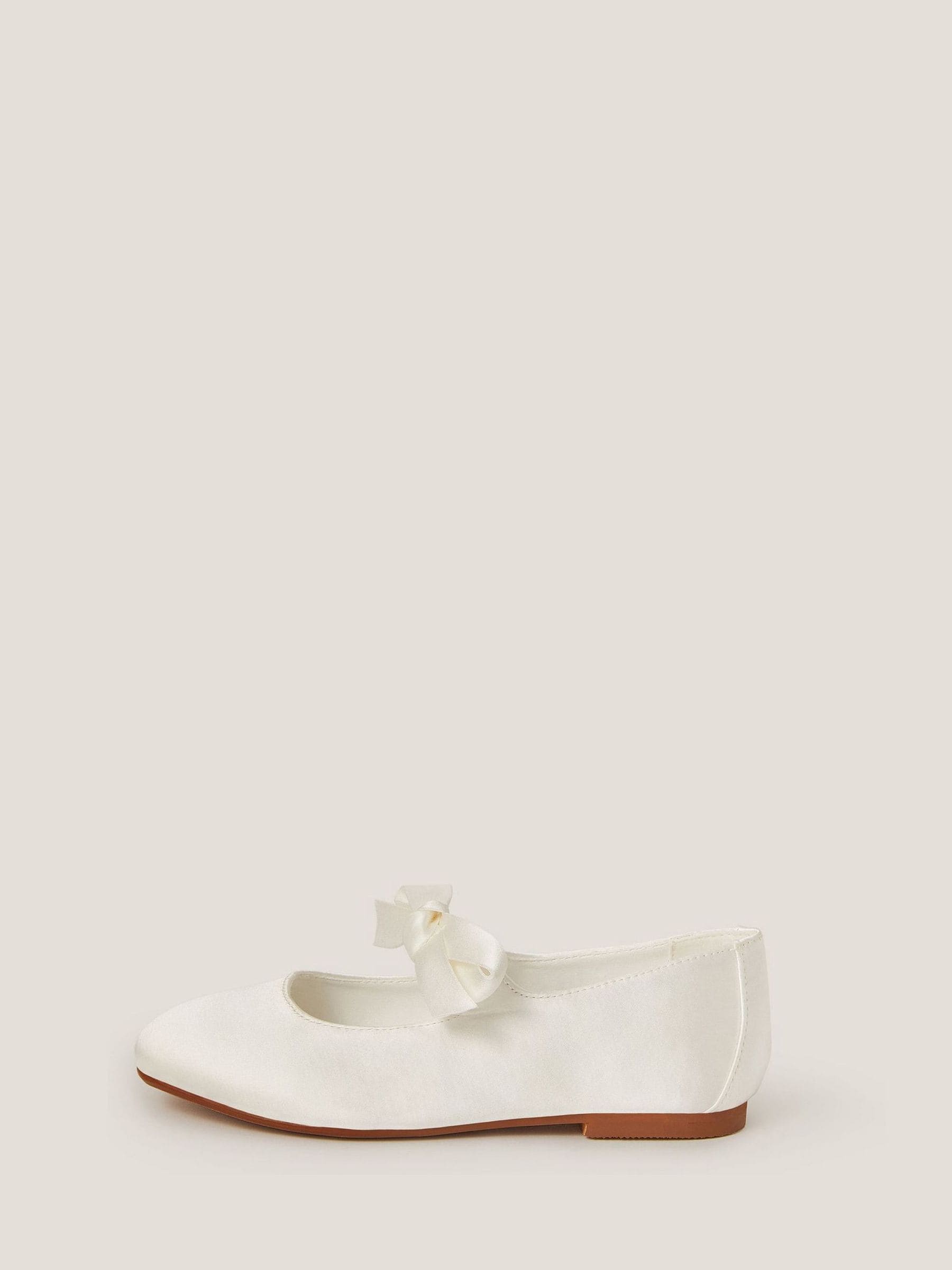 Monsoon Natural Satin Bow Ballet Flats image 1
