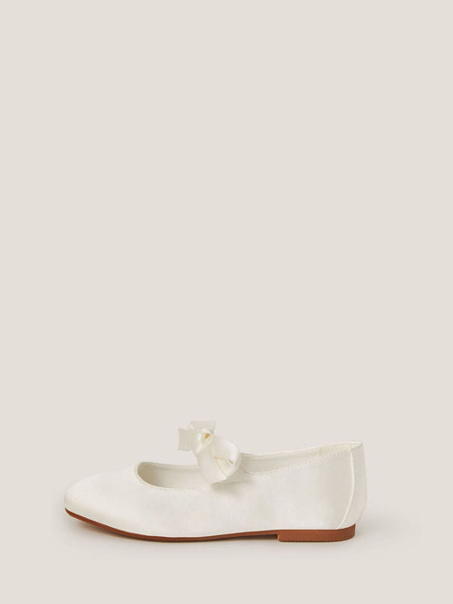 Monsoon Natural Satin Bow Ballet Flats image 1