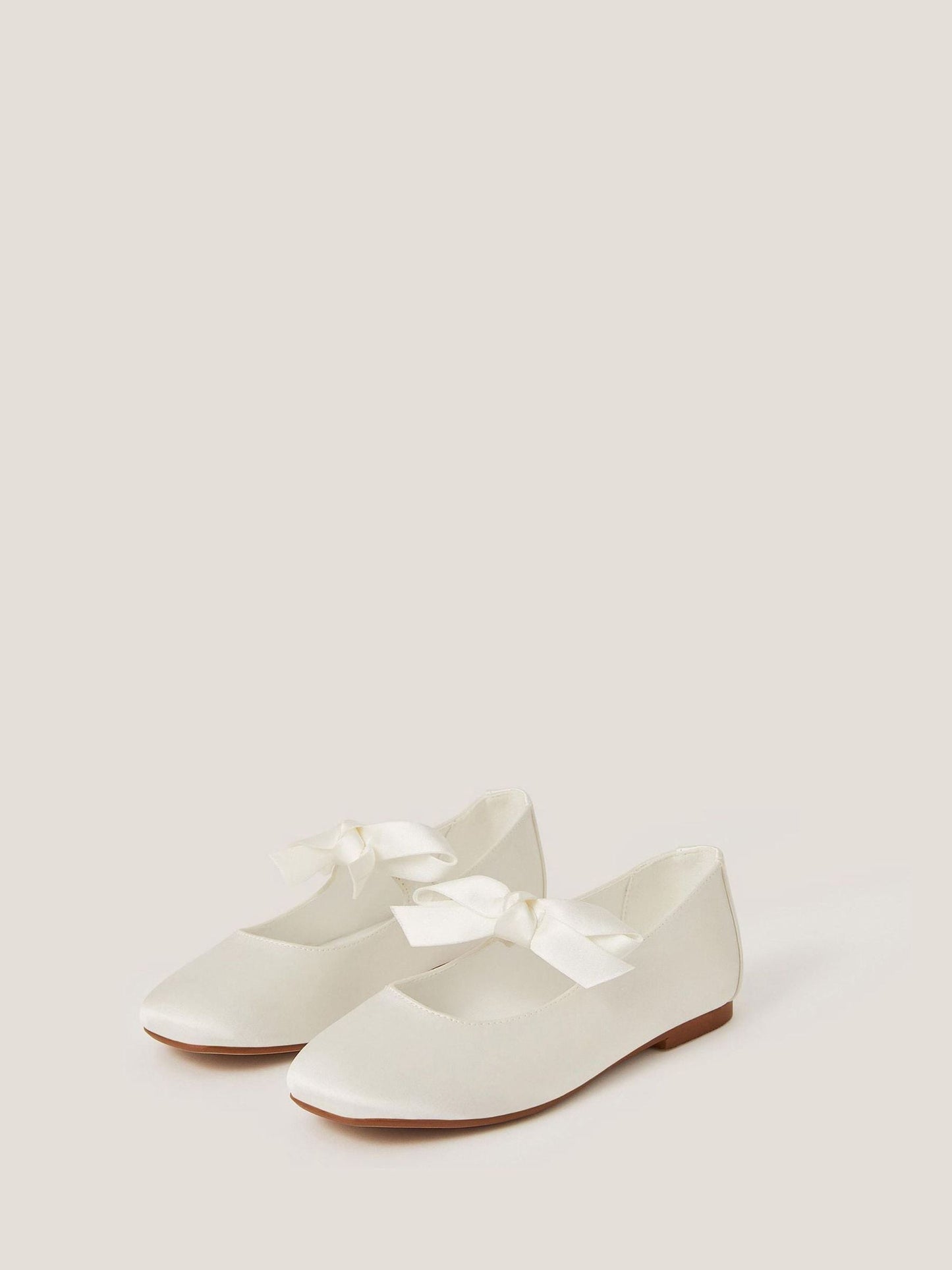 Monsoon Natural Satin Bow Ballet Flats image 2