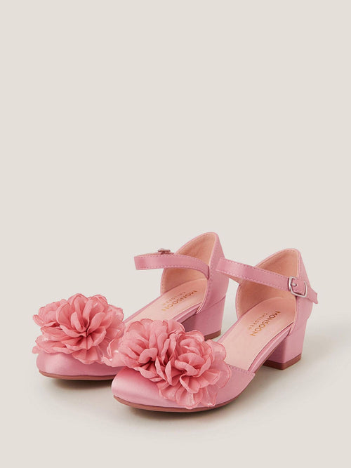 Dsiney Kidz - Monsoon Pink Corsage Satin Two Part Heels image 1