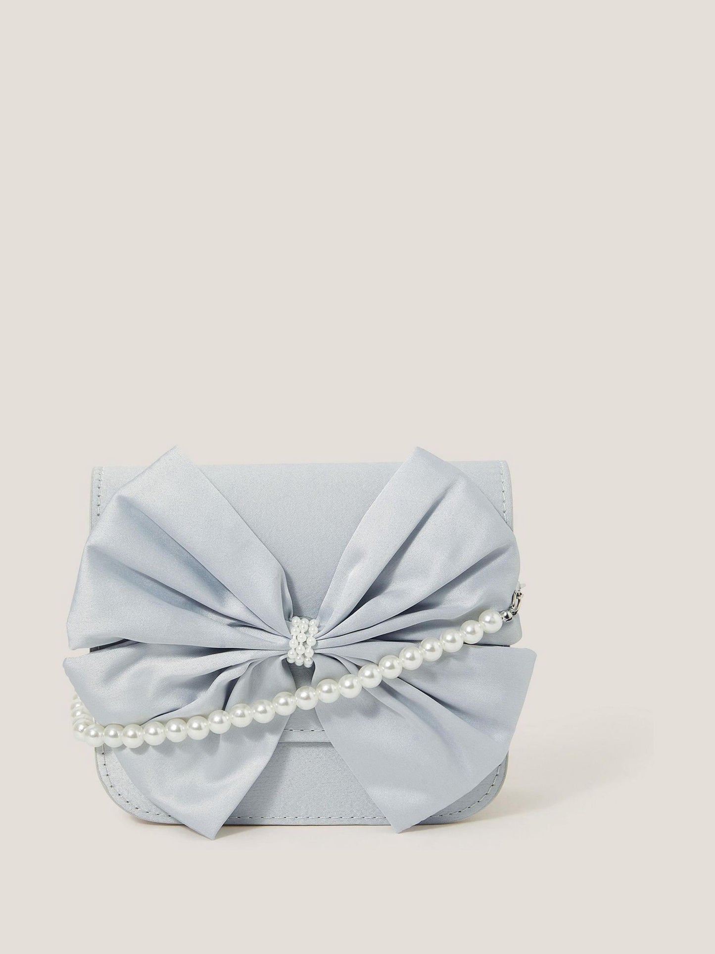 Monsoon Blue Large Bow Bridesmaid Mini Bag image 1