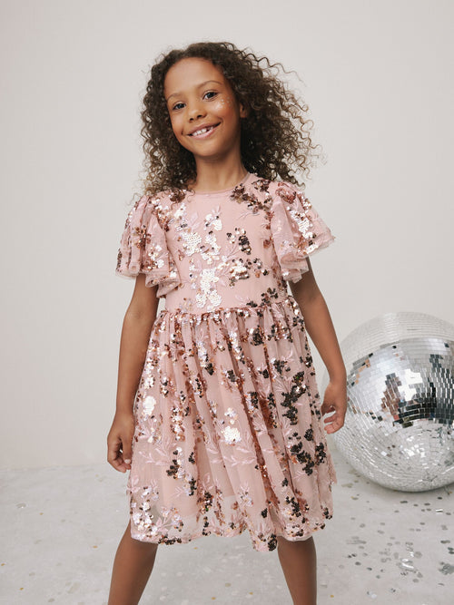 Dsiney Kidz - Gold Sequin Party Dress (3-16yrs) image 1