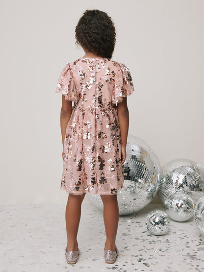 Gold Sequin Party Dress (3-16yrs) image 5