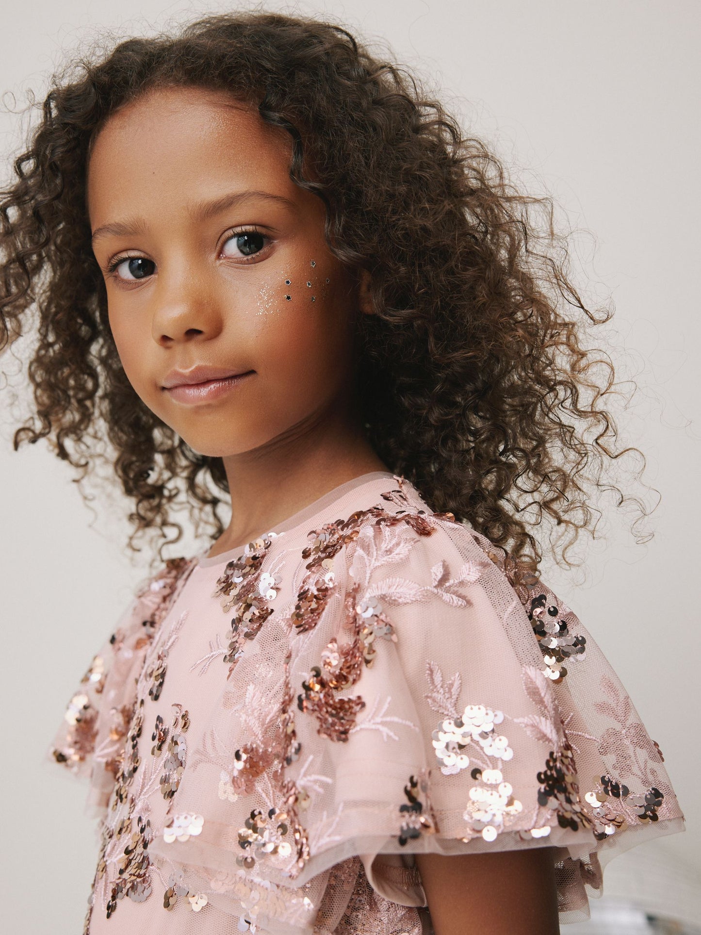 Gold Sequin Party Dress (3-16yrs) image 6