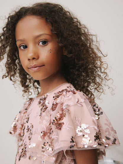 Gold Sequin Party Dress (3-16yrs) image 6