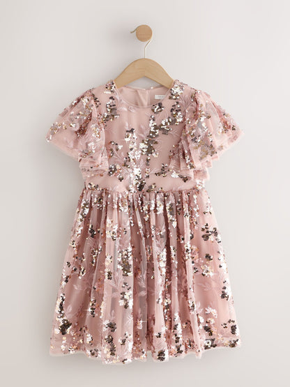 Gold Sequin Party Dress (3-16yrs) image 7