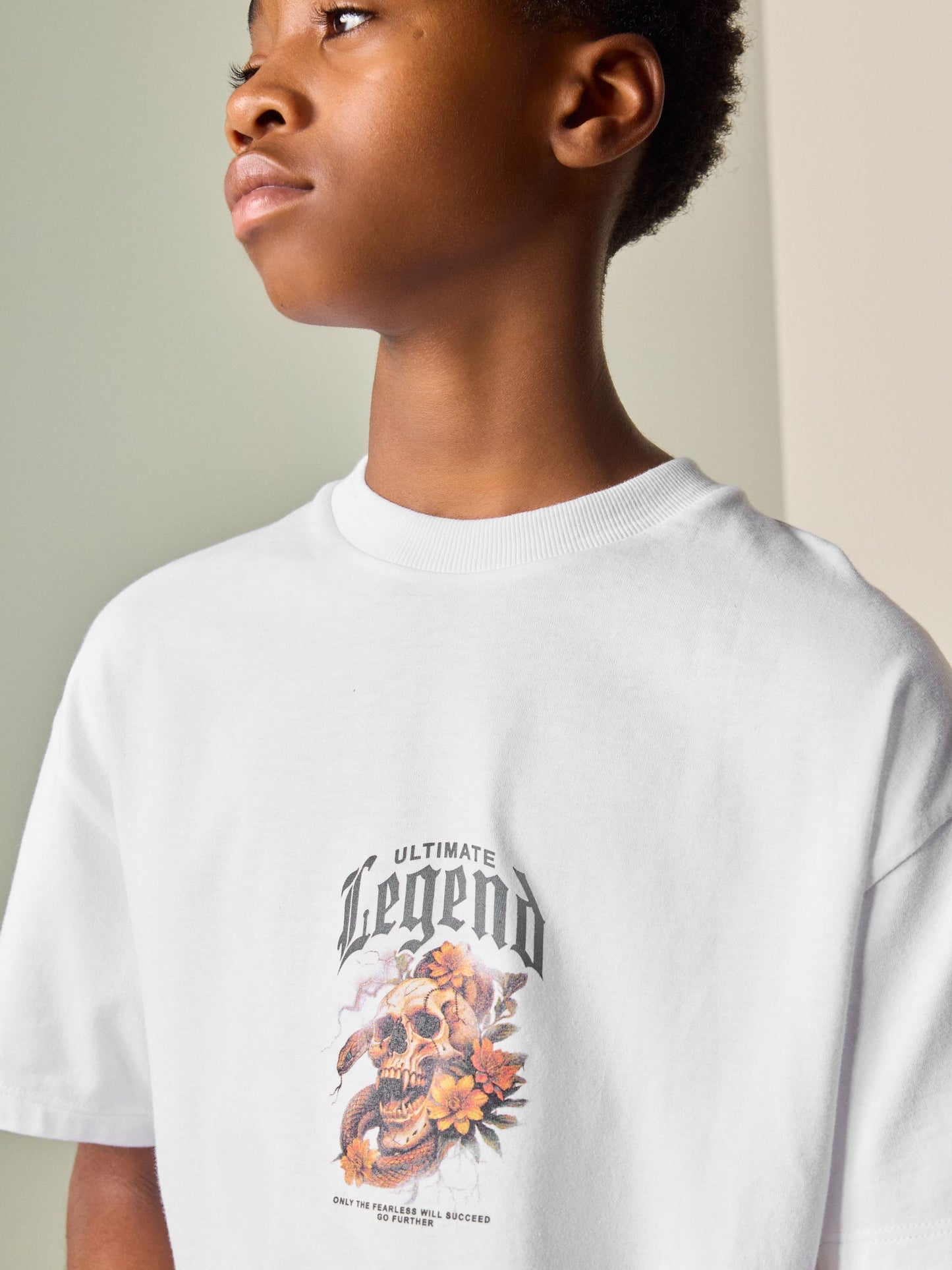 Dsiney Kidz - White Skull Back Print Short Sleeve Graphic T-Shirt (3-16yrs) image 3