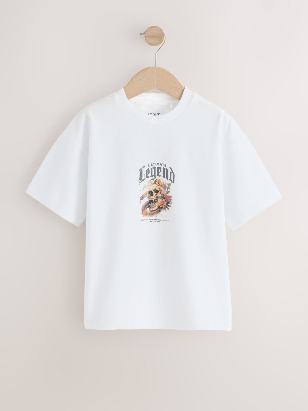 Dsiney Kidz - White Skull Back Print Short Sleeve Graphic T-Shirt (3-16yrs) image 4