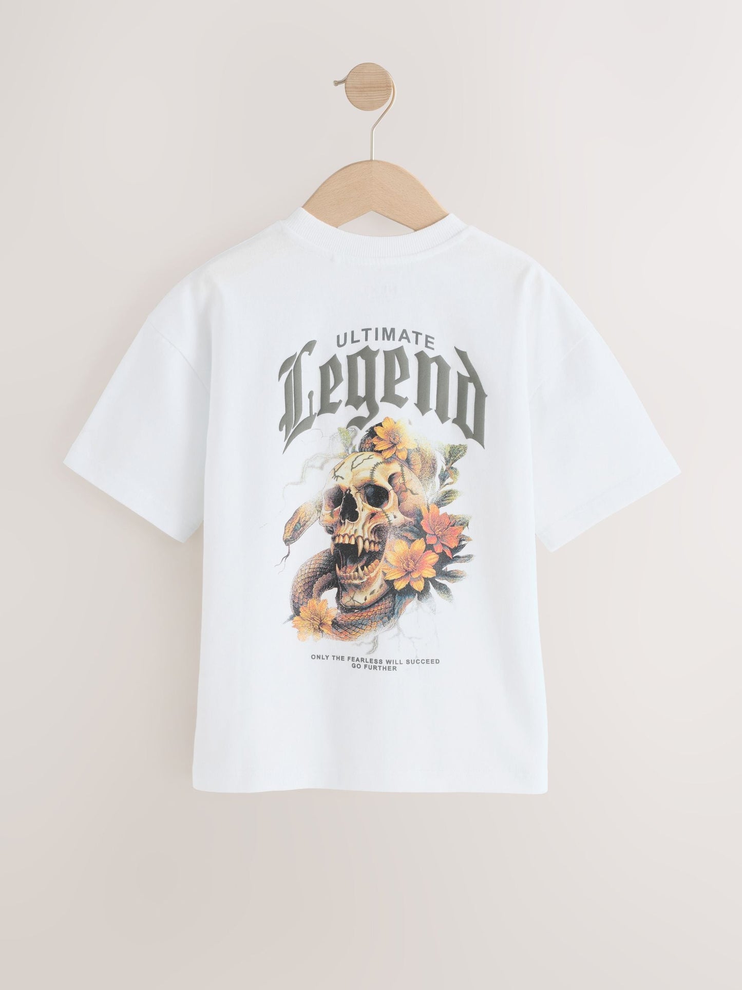 Dsiney Kidz - White Skull Back Print Short Sleeve Graphic T-Shirt (3-16yrs) image 5