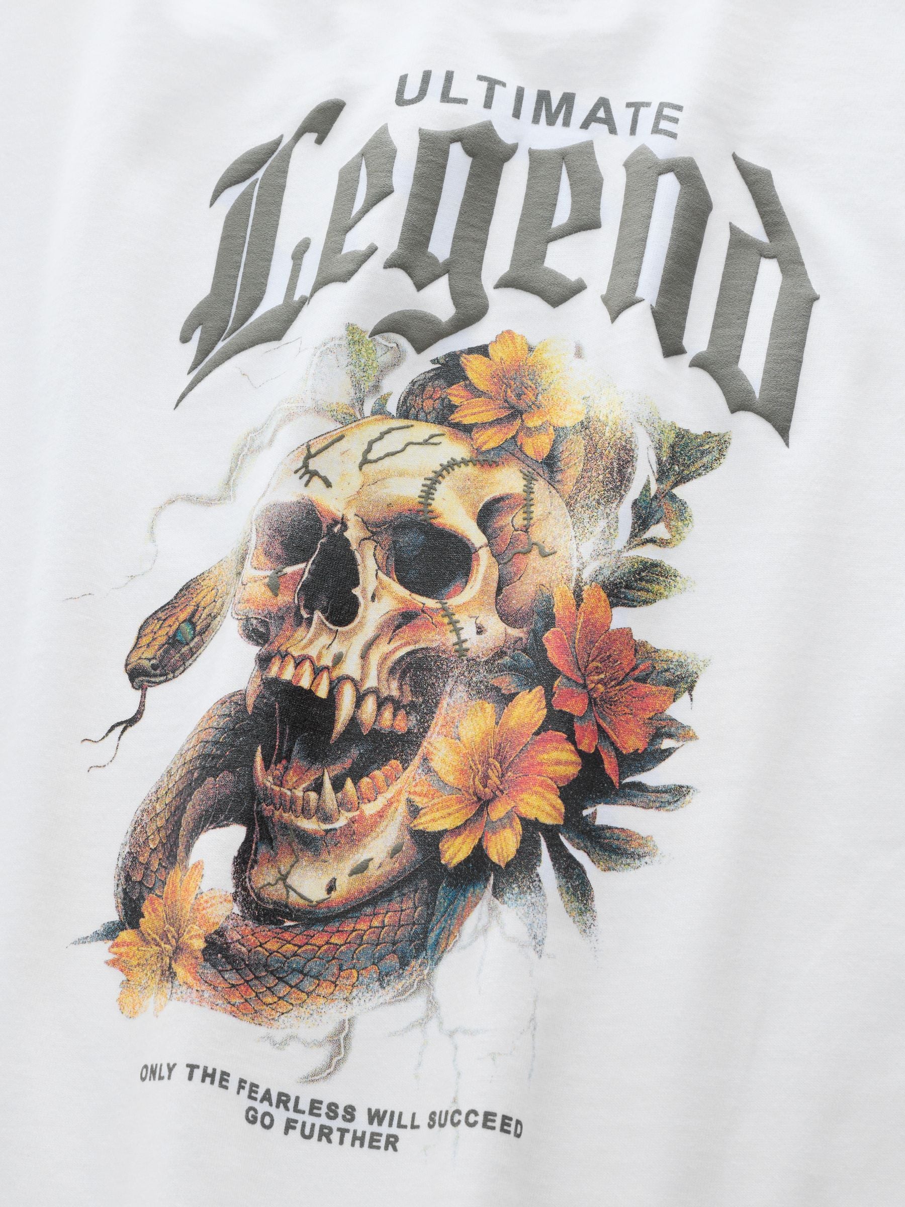 Dsiney Kidz - White Skull Back Print Short Sleeve Graphic T-Shirt (3-16yrs) image 7