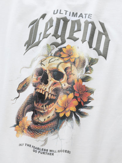 Dsiney Kidz - White Skull Back Print Short Sleeve Graphic T-Shirt (3-16yrs) image 7