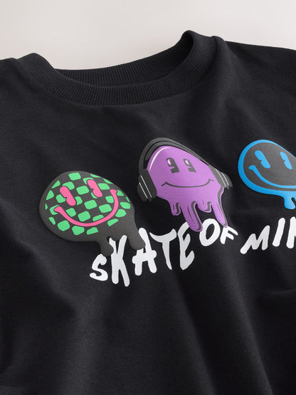 Dsiney Kidz - Black Skate of Mind Short Sleeve Graphic T-Shirt (3-16yrs) image 4