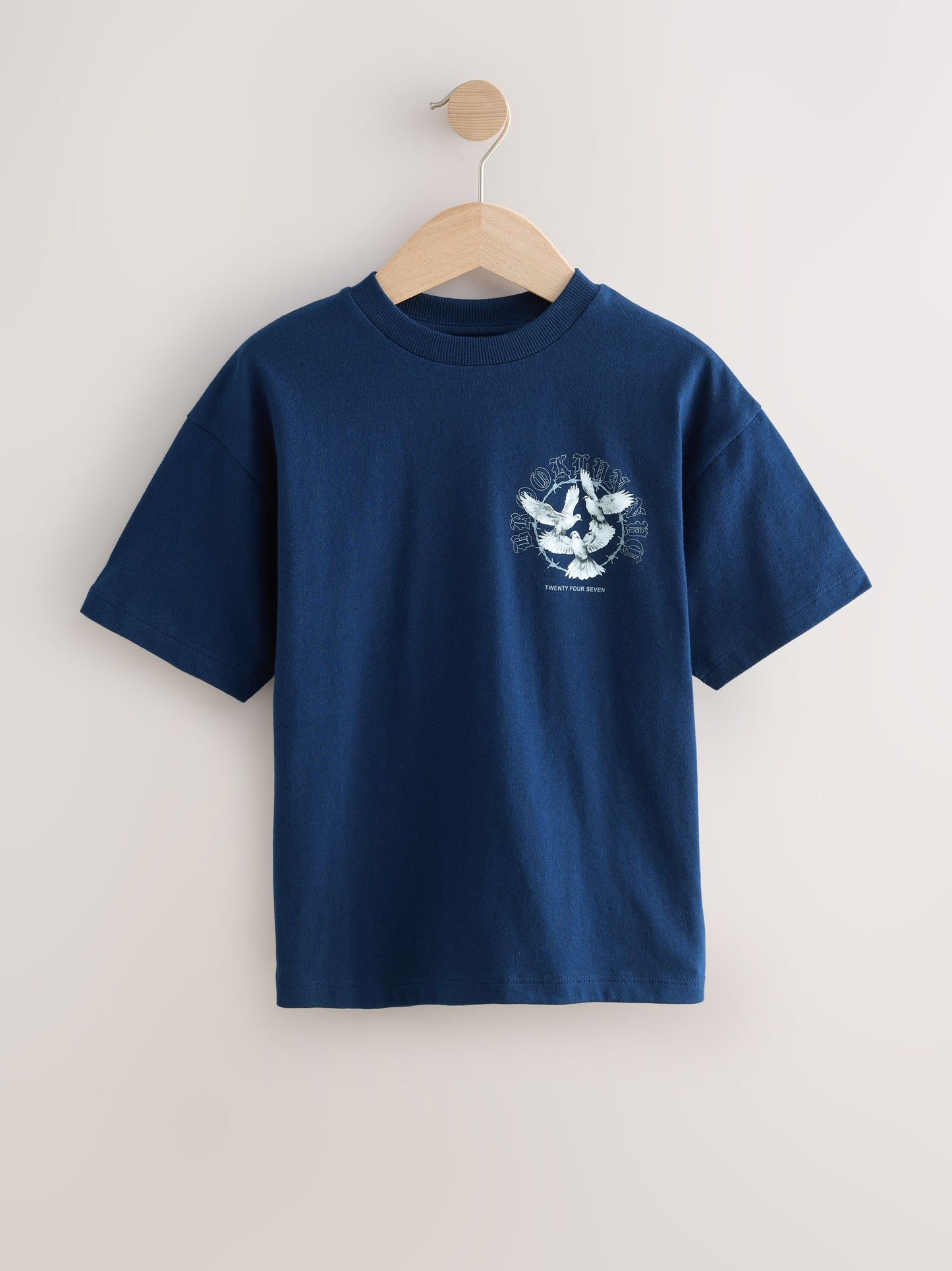 Dsiney Kidz - Navy/Stone/Brown Relaxed Fit Graphic Print Short Sleeve T-Shirts 3 Pack (3-16yrs) image 4