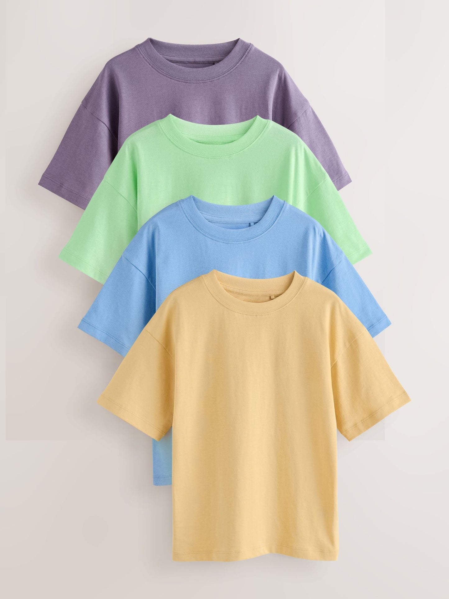 Dsiney Kidz - Green/Blue/Yellow/Purple Relaxed Fit Short Sleeves T-Shirts 4 Pack (3-16yrs) image 1