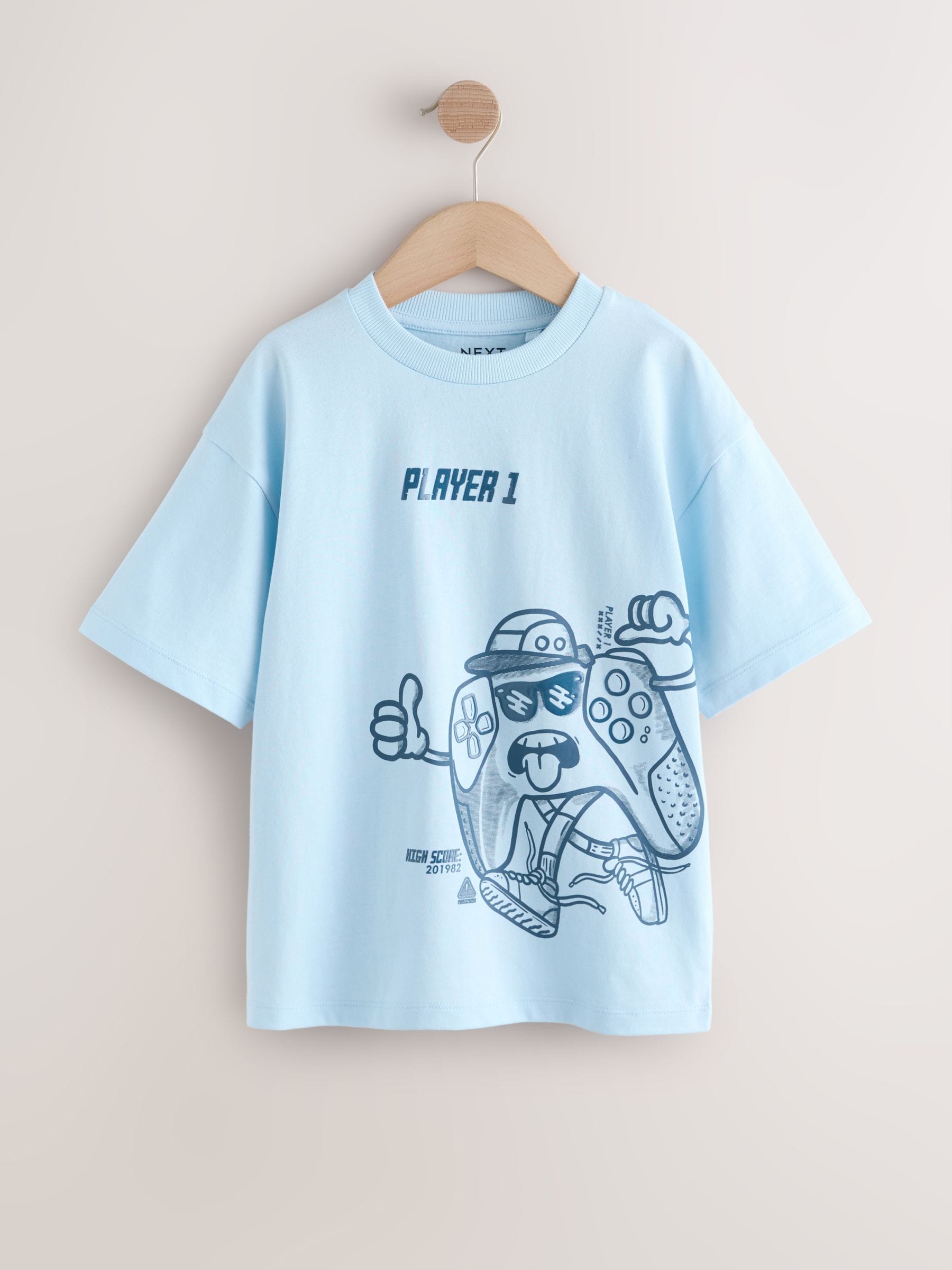 Dsiney Kidz - Red/Blue/Cement Relaxed Fit Graphic Print Short Sleeve T-Shirts 3 Pack (3-16yrs) image 2