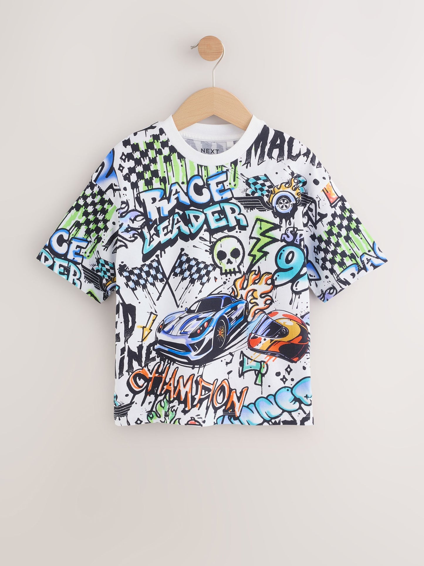 Dsiney Kidz - Blue/Ecru/White Relaxed Fit Graphic Print Short Sleeve T-Shirts 3 Pack (3-16yrs) image 2