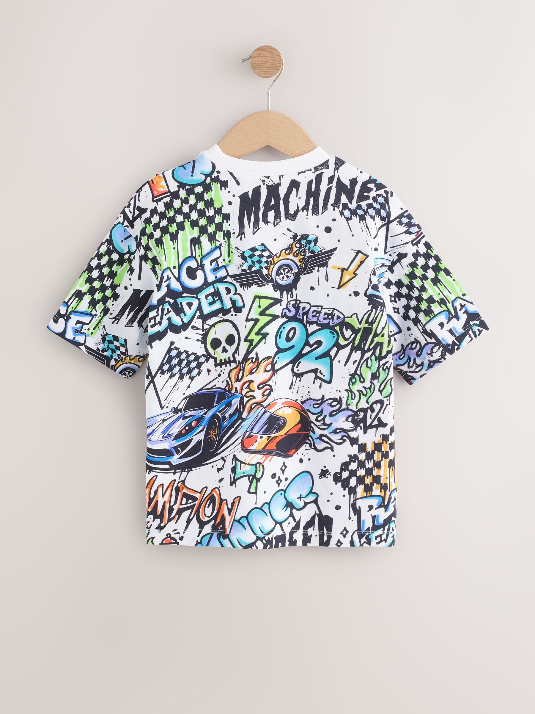 Dsiney Kidz - Blue/Ecru/White Relaxed Fit Graphic Print Short Sleeve T-Shirts 3 Pack (3-16yrs) image 3