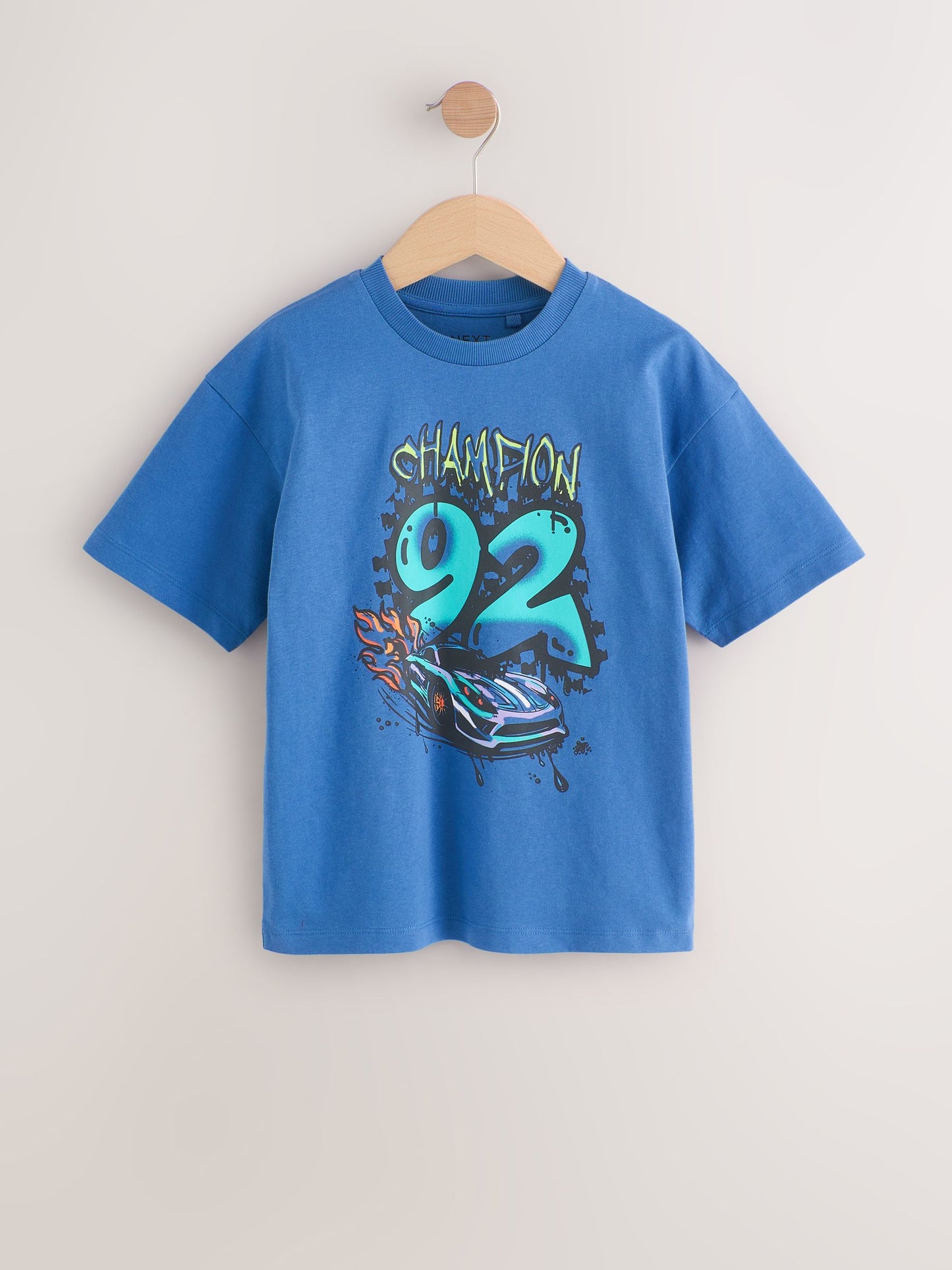 Dsiney Kidz - Blue/Ecru/White Relaxed Fit Graphic Print Short Sleeve T-Shirts 3 Pack (3-16yrs) image 4