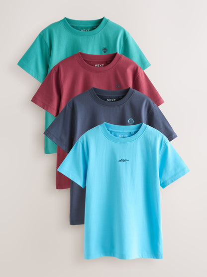 Dsiney Kidz - Blue/Green/Red/Navy Regular Fit Short Sleeve Logo Chest Graphic T-Shirts 4 Pack (3-16yrs) image 1