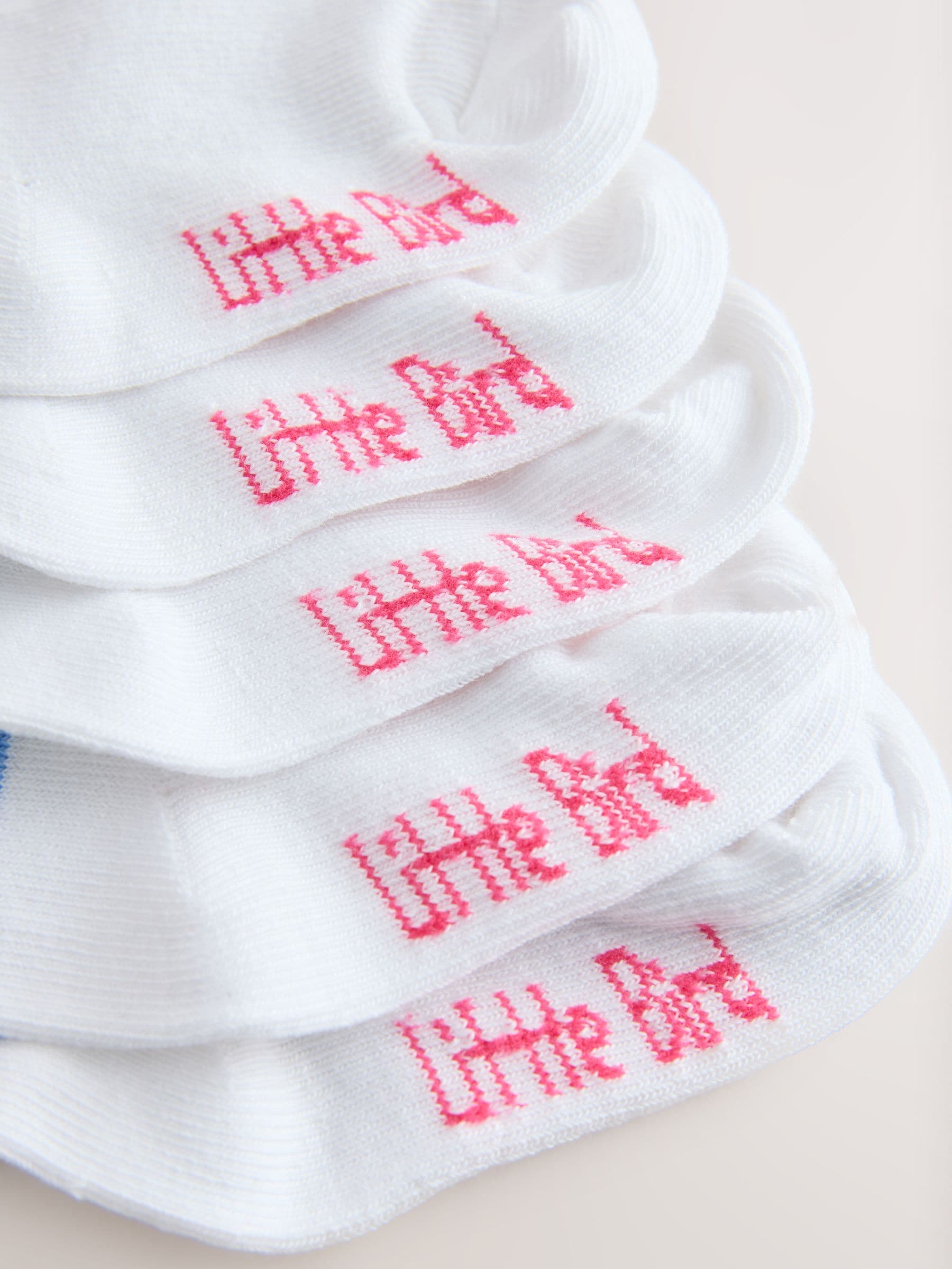 Little Bird by Jools Oliver White Pastel Rainbow Stripe Socks Baby 5 Pack image 3