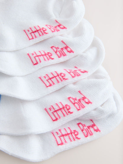 Little Bird by Jools Oliver White Pastel Rainbow Stripe Socks Baby 5 Pack image 3