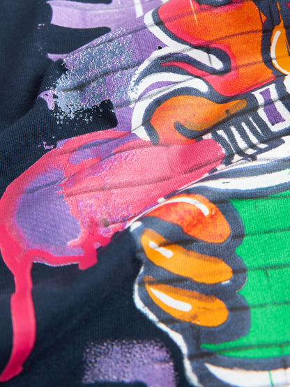 Dsiney Kidz - Navy Graffiti Skull Short Sleeve Graphic T-Shirt (3-16yrs) image 6