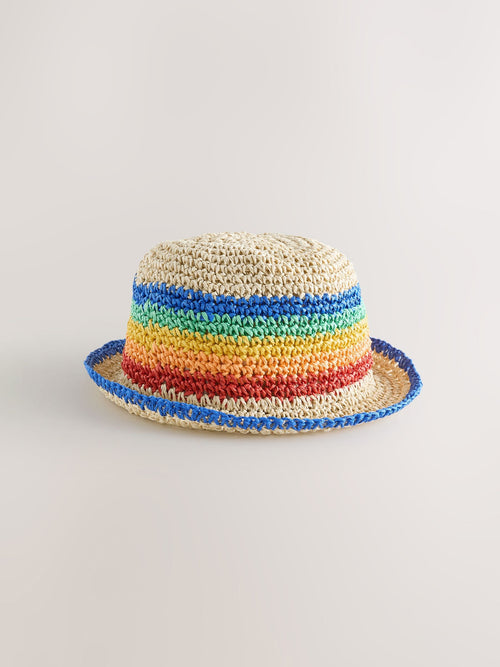 Little Bird by Jools Oliver Multi Straw Effect Rainbow Trilby Hat image 1