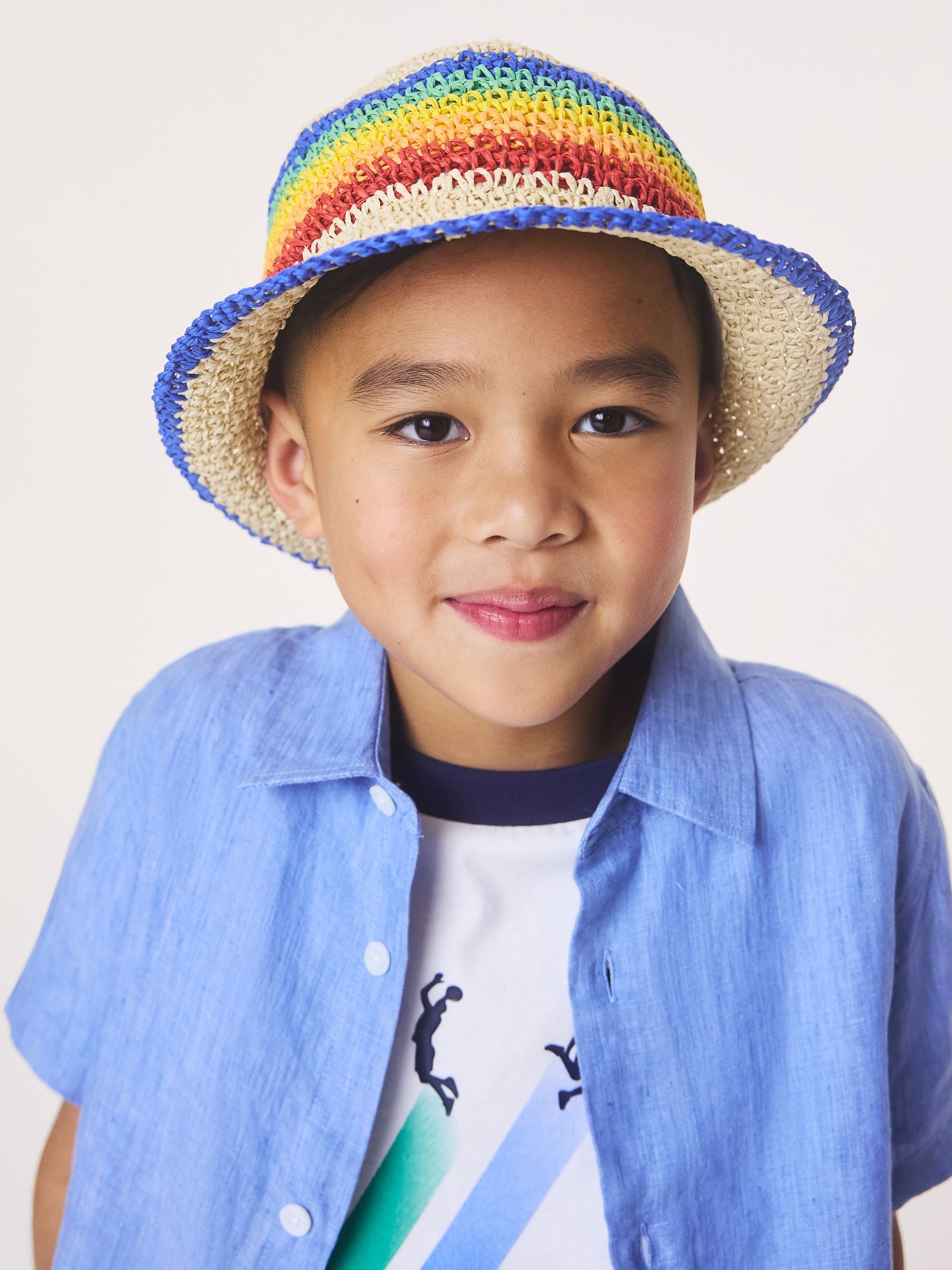 Little Bird by Jools Oliver Multi Straw Effect Rainbow Trilby Hat image 2