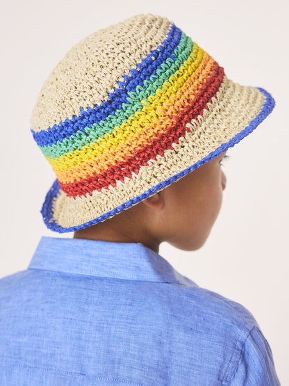 Little Bird by Jools Oliver Multi Straw Effect Rainbow Trilby Hat image 3
