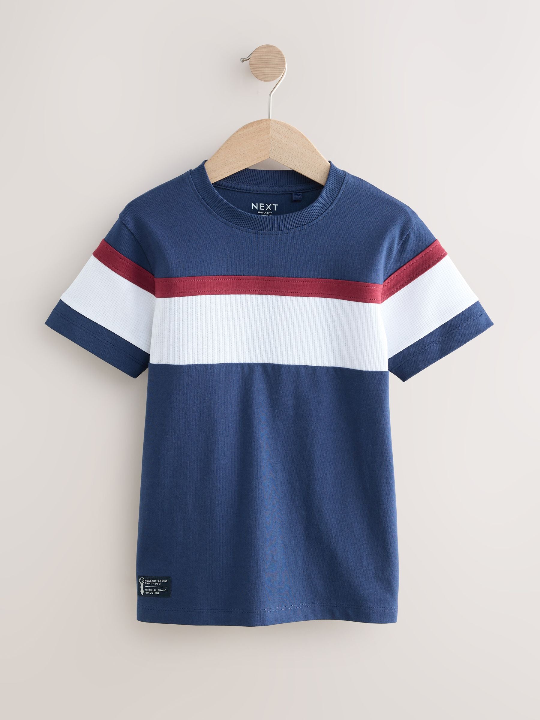 Dsiney Kidz - Navy Blue/Red Colourblock Short Sleeve T-Shirt (3-16yrs) image 1