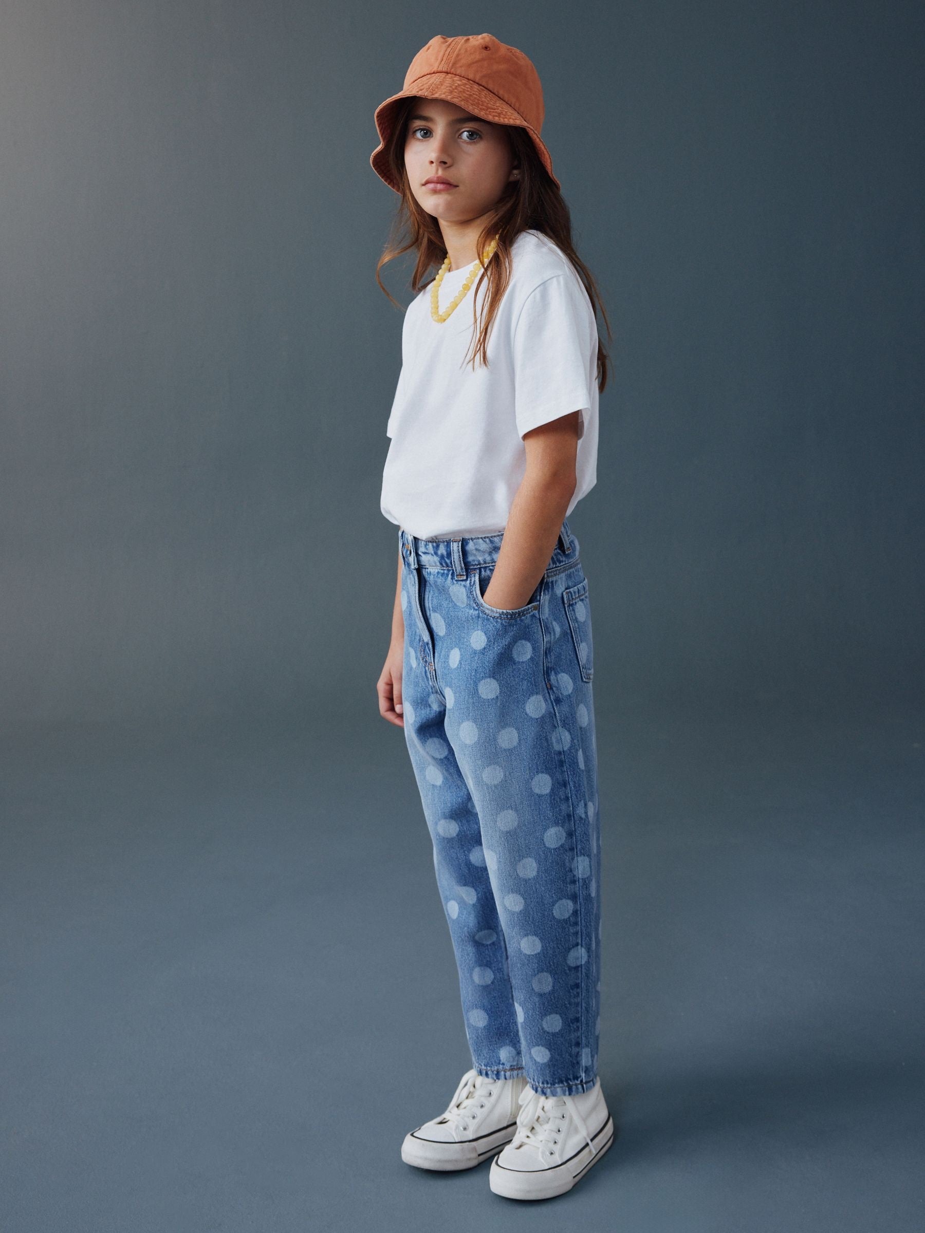 Dsiney Kidz - Lightwash Polka Dot Barrel Jeans (3-16yrs) image 2