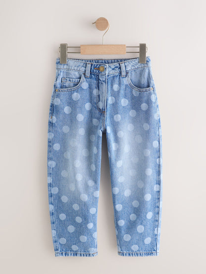 Dsiney Kidz - Lightwash Polka Dot Barrel Jeans (3-16yrs) image 7