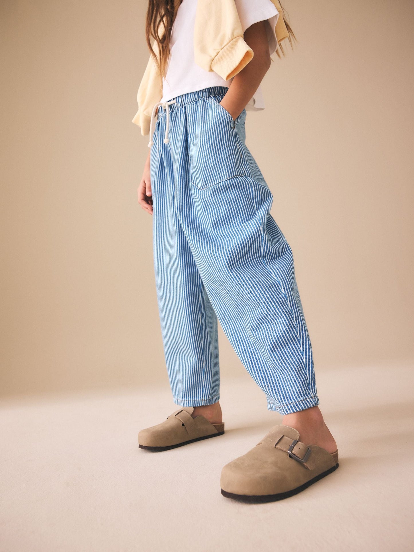 Dsiney Kidz - Stripe Pullon Barrel Jeans (3-16yrs) image 1