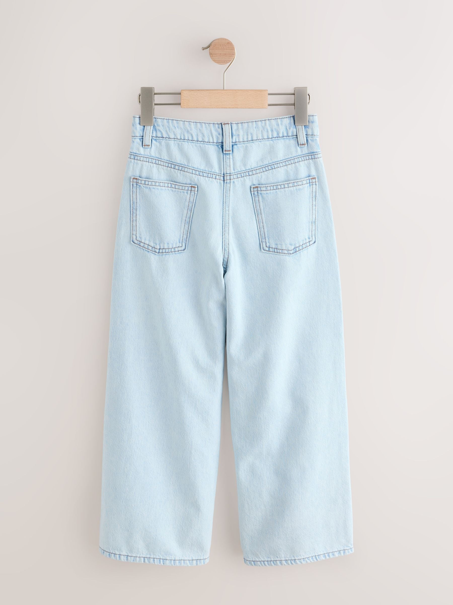 Dsiney Kidz - Light Blue Floral Embroidered Wide Leg Jeans (3-16yrs) image 6