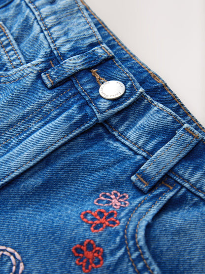 Dsiney Kidz - Mid Blue Embroidered Barrel Jeans (3-16yrs) image 7