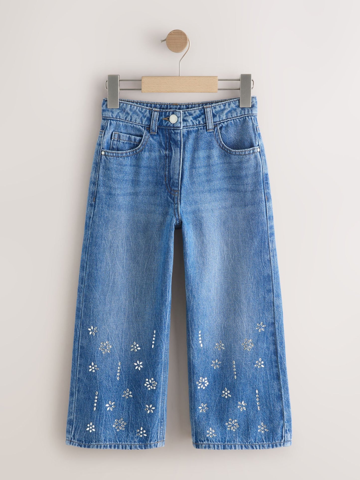 Dsiney Kidz - Dark Blue Wide Heatseal Embellished Jeans (3-16yrs) image 5