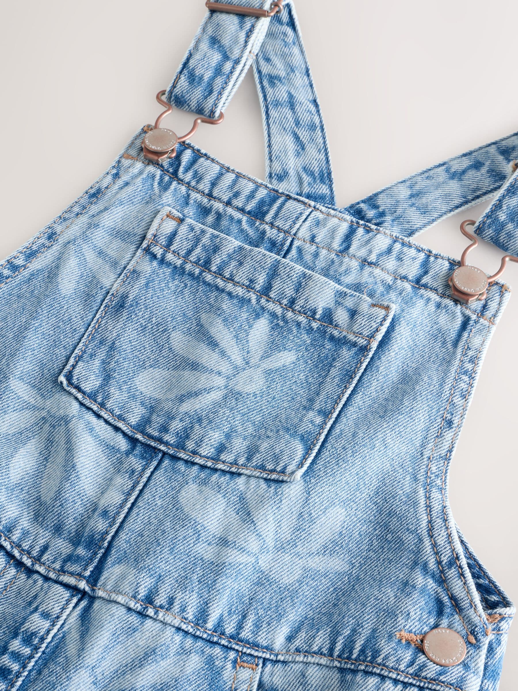 Dsiney Kidz - Mid Blue Daisy Printed Dungaree (3-16yrs) image 6