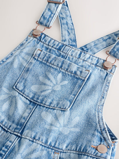 Dsiney Kidz - Mid Blue Daisy Printed Dungaree (3-16yrs) image 6