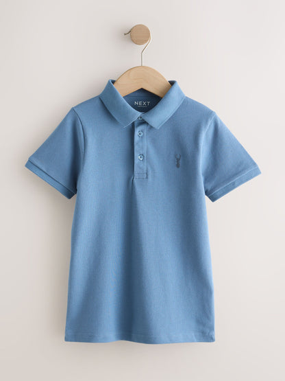 Dsiney Kidz - Blue/Mink/Cement Short Sleeve Polo Shirts 3 Pack (3-16yrs) image 4