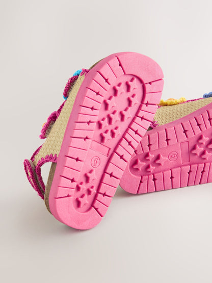 Little Bird by Jools Oliver Pastel Rainbow Crochet Flower Footbed Sandals image 5