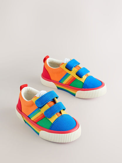 Little Bird by Jools Oliver Bright Rainbow Younger Colourblock Skate Trainers image 1