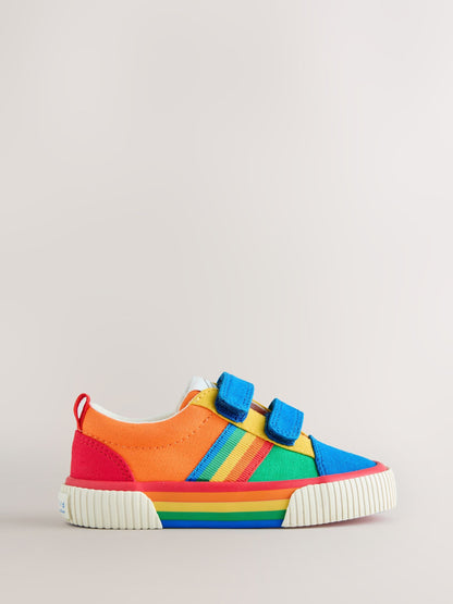 Little Bird by Jools Oliver Bright Rainbow Younger Colourblock Skate Trainers image 2
