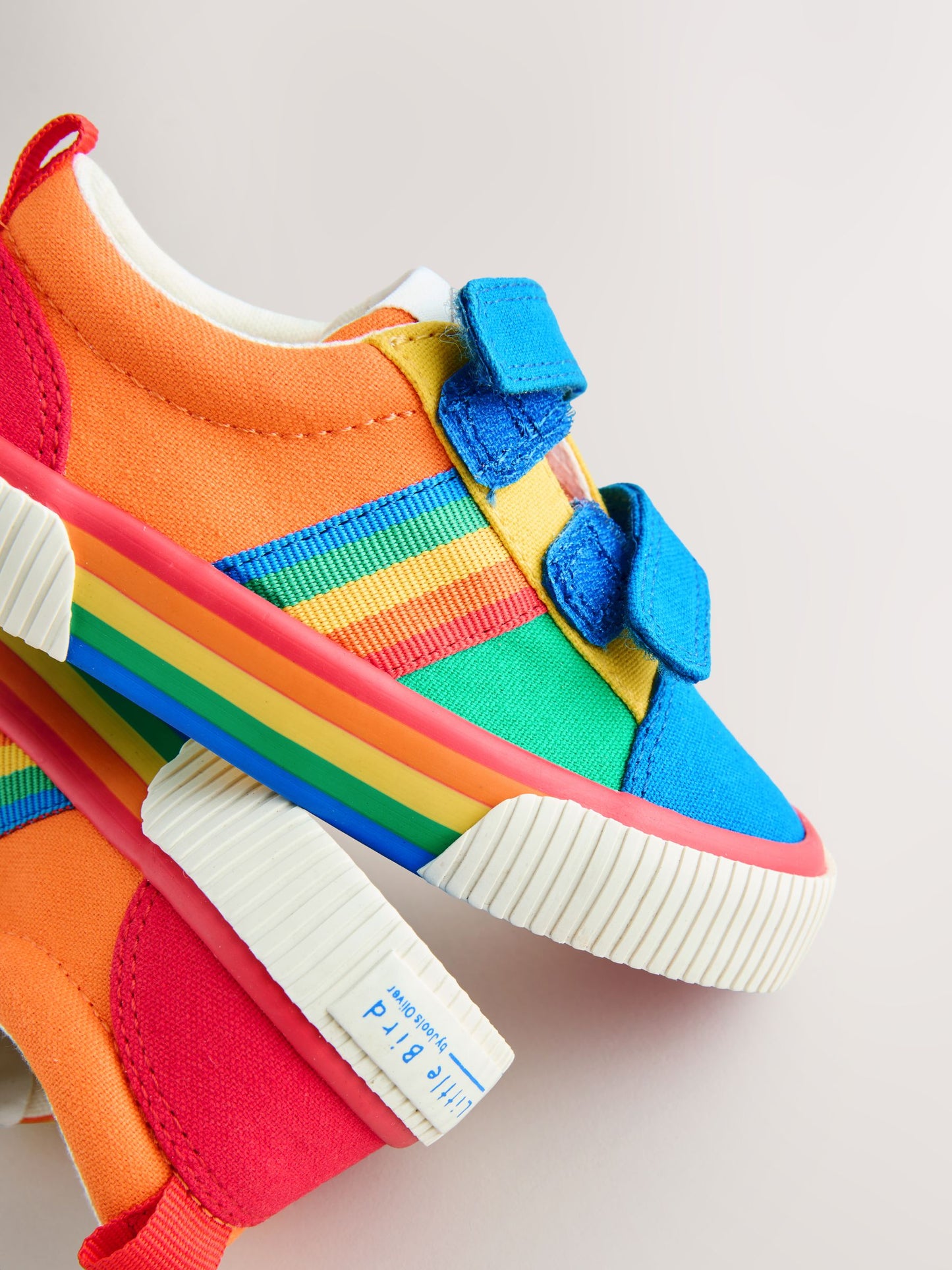 Little Bird by Jools Oliver Bright Rainbow Younger Colourblock Skate Trainers image 3