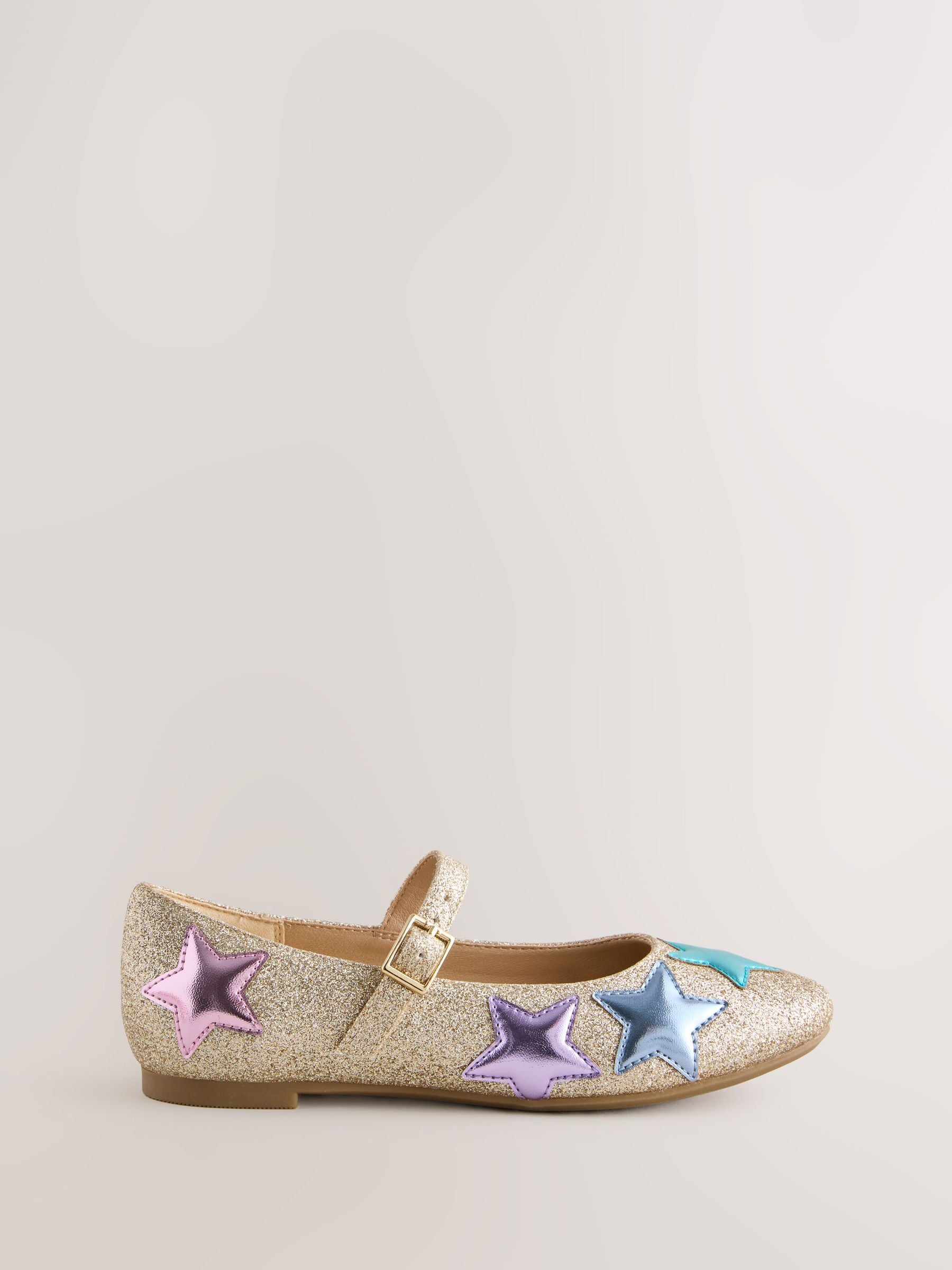 Little Bird by Jools Oliver Gold Older Glitter Occasion Star Mary Jane Shoes image 2