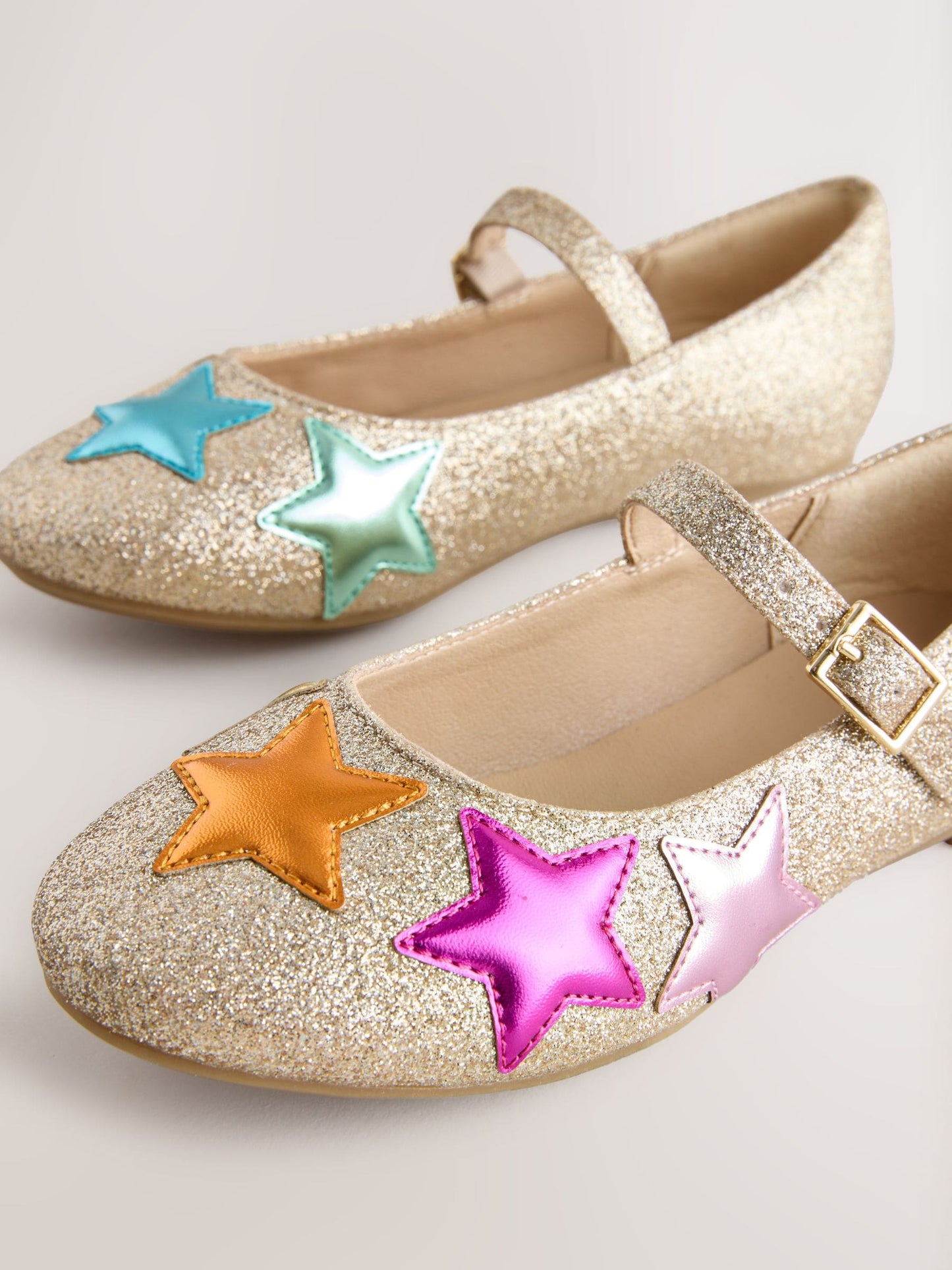 Little Bird by Jools Oliver Gold Older Glitter Occasion Star Mary Jane Shoes image 3